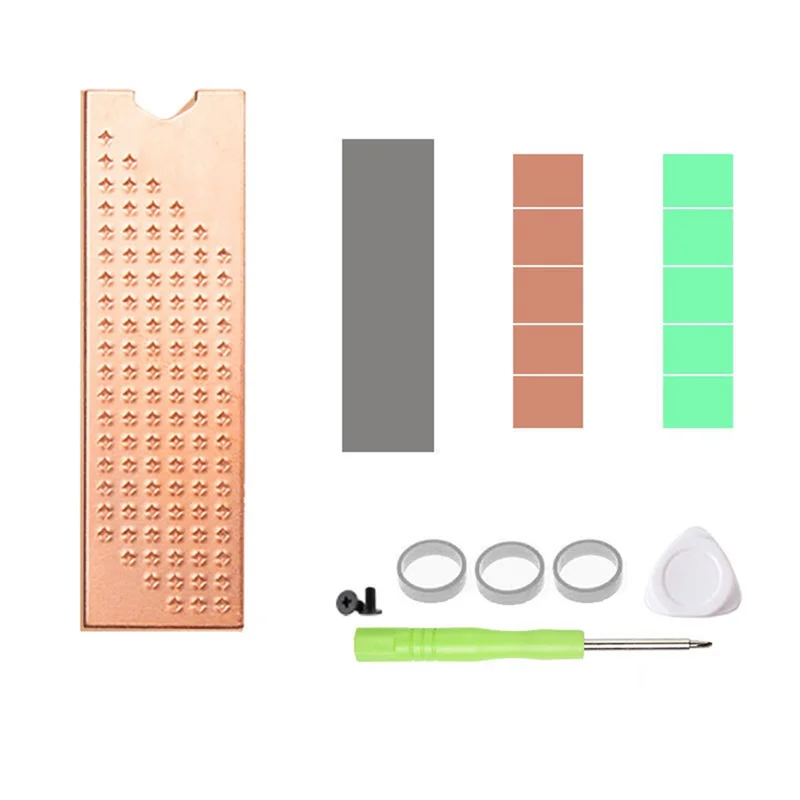 M.2 NVMe SSD Heat Sink 0.8mm for M2 2280 Solid State Hard Disk Copper Heatsink with Thermal Pad Laptop SSD Radiator