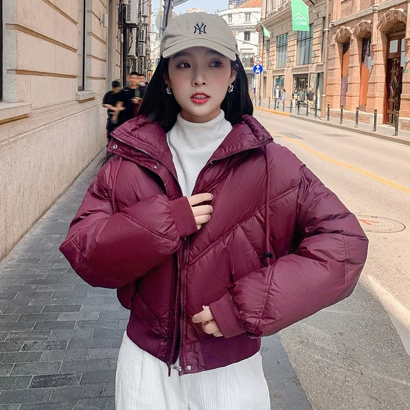 

2025 Women Thicke Stand-up Collar Cotton-padded Jacket Autumn Winter Short Jacket Casual Warm Down Coat Female Parkas Outerwear
