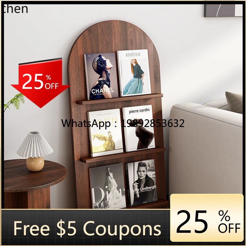 

U6 Bookshelf Living Room Book and Newspaper Rack Magazine Floor Display Wall Storage Rack