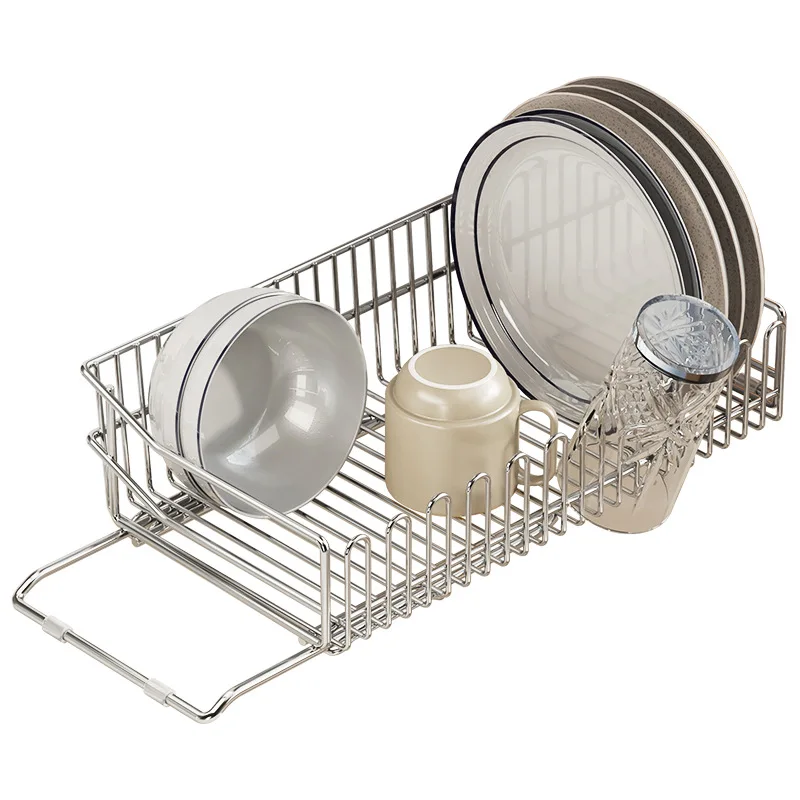 

Customizable Accessories Scalable Sink Plate Storage Bowl Holder 304 Stainless Dish Drying Drainer Rack Shelf
