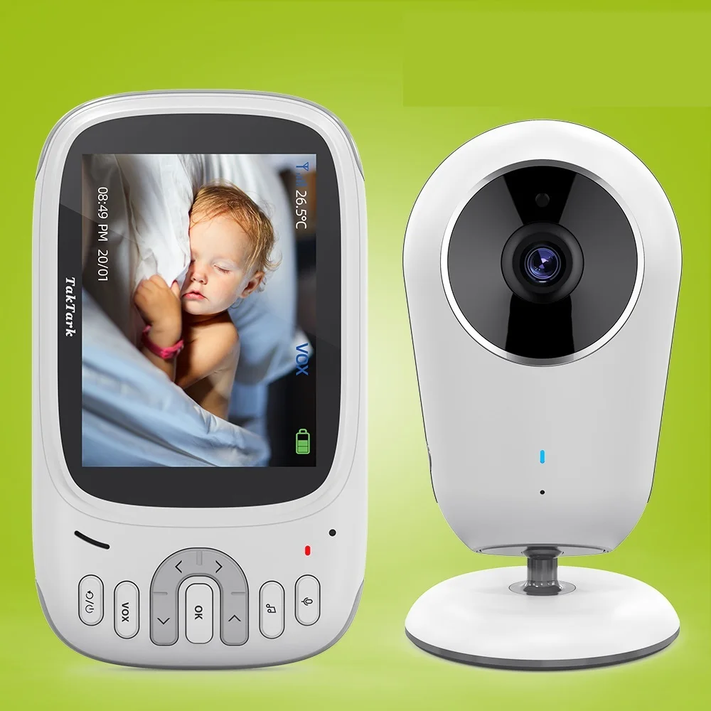 Baby Monitor Vídeo sem fio, Night Vision Câmera de Segurança, Babyphone Intercom, Monitoramento de Temperatura, Babá, Babá, 3,2 ", Top