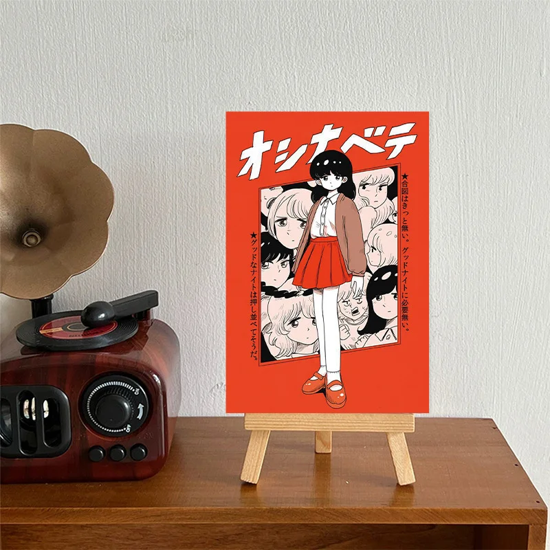 10Pcs/Set Retro Showa Era Poster Stickers Postcard Niche Japanese Style Message Wall Background Decoration Picture Painting image 4