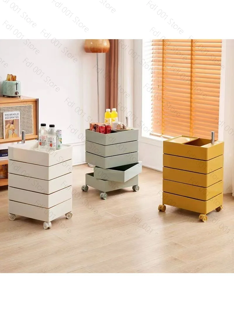 Removable storage cabinet Home locker Simple living room storage side cabinet Rotating bedside table
