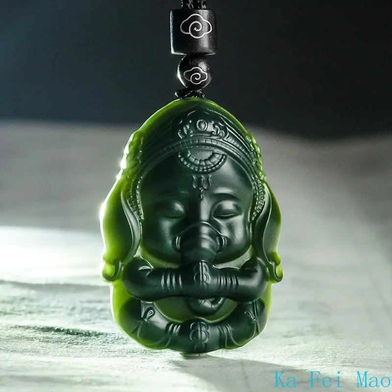 

Authentic Natural Old Material Hotan Black Jade Pendant Jadeite Charms for Men's Gifts Women's Jewelry Wholesale Drop Shipping