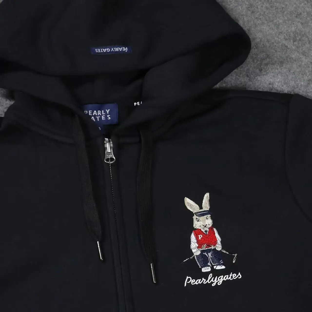 Pearlygates Men's and Women's Light Grey Zipper Hoodies Golf Sweatshirts Embroidered Logo Casual Jacket Easy to Match Gift for H - view 6