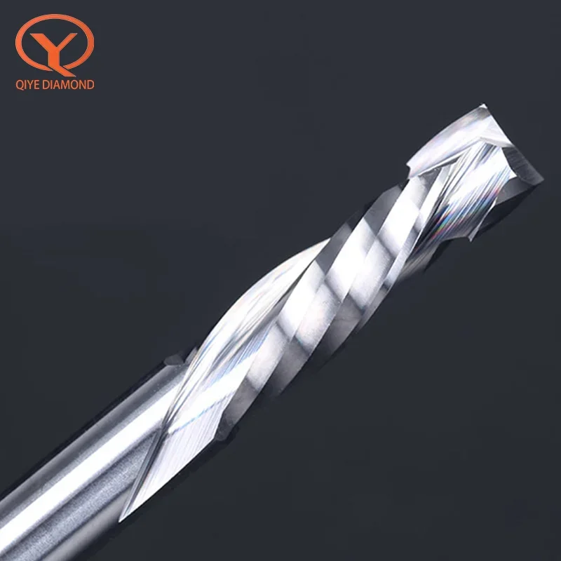 Imagem -02 - Down-duas Flautas Espiral Carbide Mill Ferramenta Cortadores para Cnc Router Compressão Madeira End Mill Bits 3.175 1pc up &