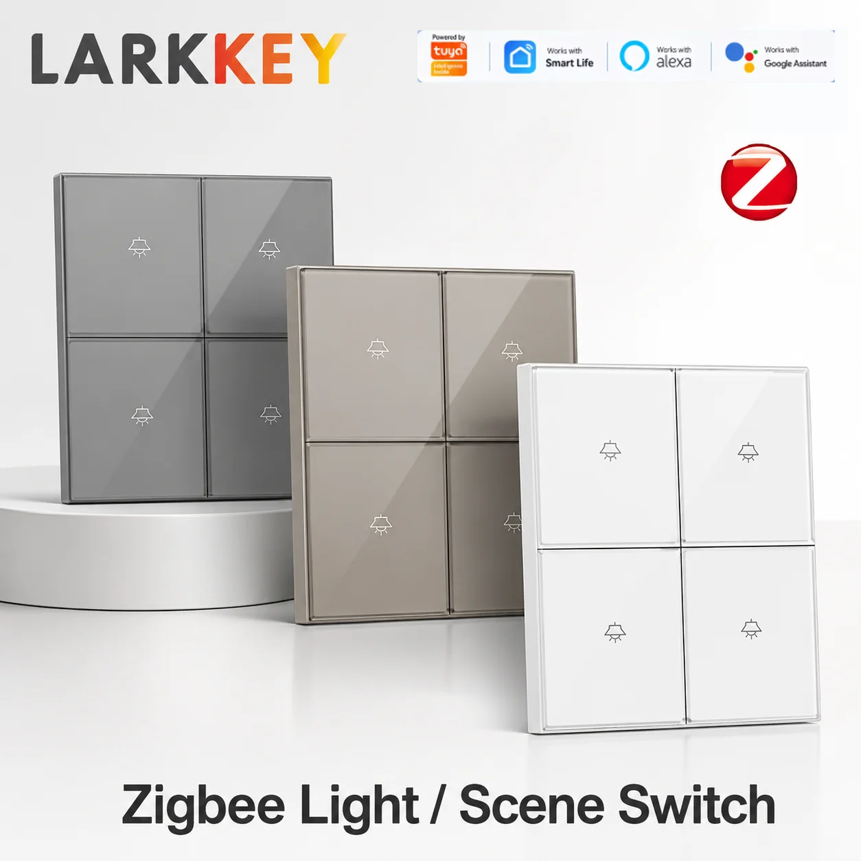 Zigbee Smart Light Switch Push Buttons Wireless Remote Control Diy Name Switch Timer Function 1/2/3/4/6/8 Gang UK for Smart Home