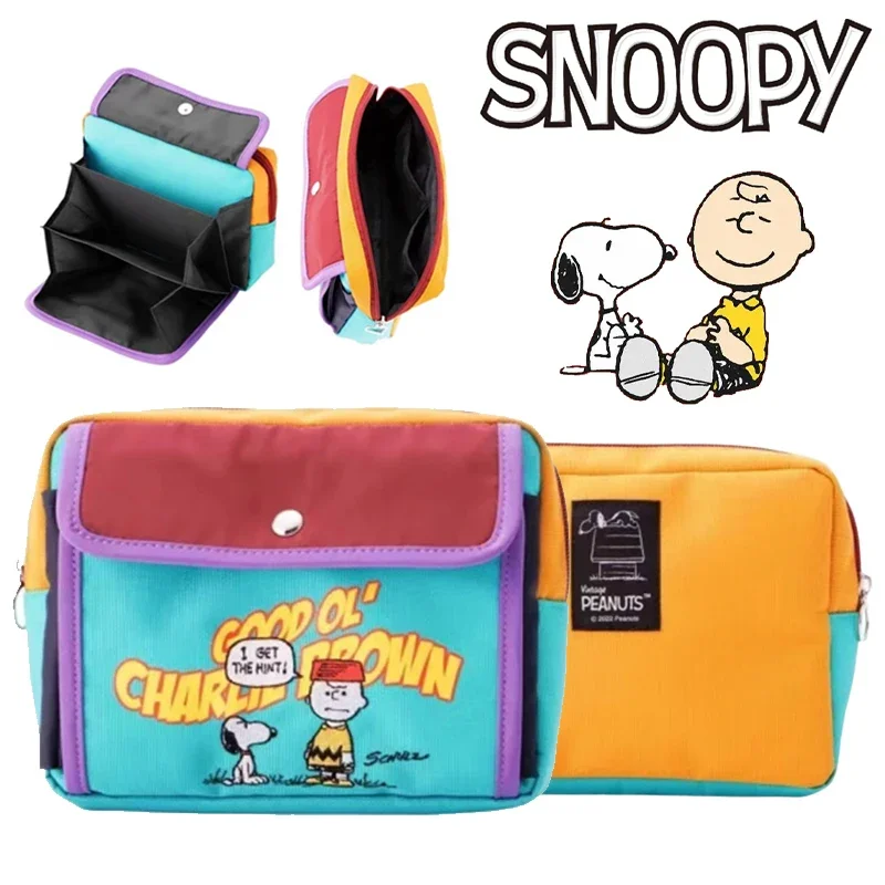 New Snoopy Large-Capacity Travel Cosmetic Bag Portable Canvas Makeup Pouch Women Waterproof Bathroom Washbag Multifunction Purse