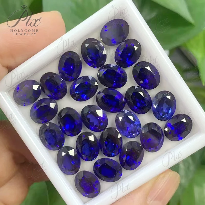 Lab Sapphire Brilliant Oval Cut New Promotion Blue Natural Lab Grown Sapphire AGL Certificated Diamond Bead Jewelry Making Charm