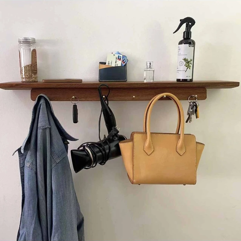 

Вешалка для одежды из цельного дерева, тонкий органайзер для дверных проемов, крючки для прихожей без сверления, многофункциональный настенный декор