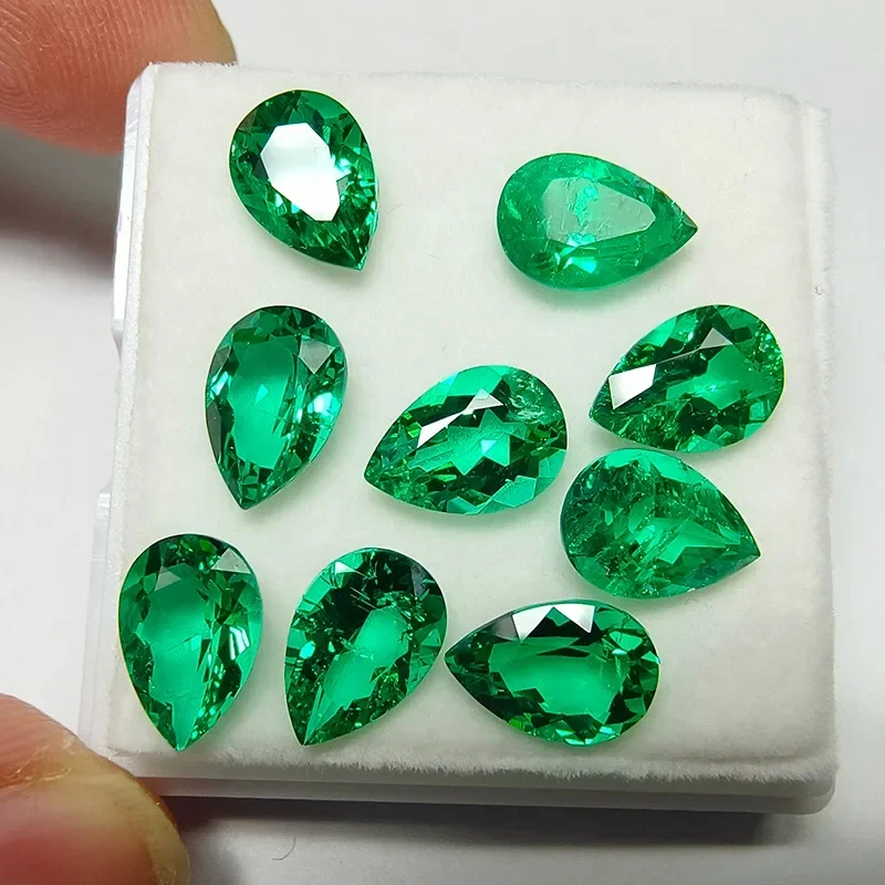 Lab Grown Colombia Emerald Top-level Gemstone for DIY Jewelry Making Inlay Materials with AGL Certificate