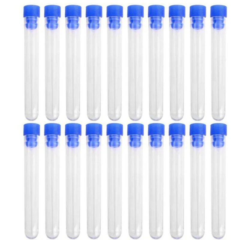 1 Pack/10 Pieces 12x60mm Science Laboratory Supplies Disposable Transparent Plastic Test Tube