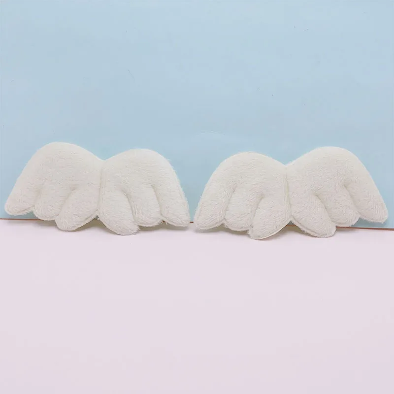 50Pcs 8.5*4CM Two Side Felt Angel Wing Padded Appliques For Children Hat Sewing DIY Headband Hair Clip Accessories Patches