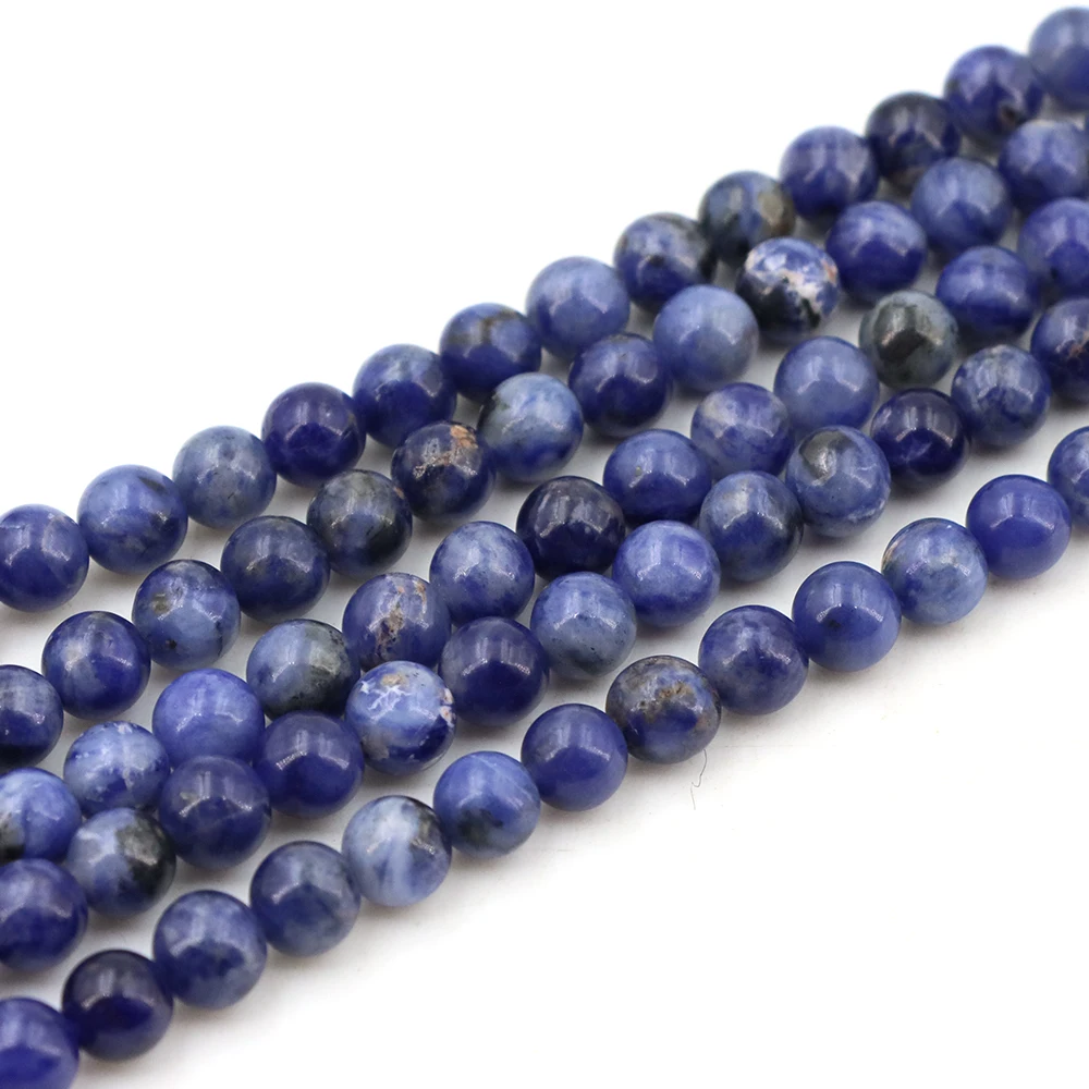 2/3/4/6/8/10/12mm Natural Stone Blue Sodalite Round Loose Spacer Bead for Jewelry Making Supplie DIY Energy Bracelets Necklace