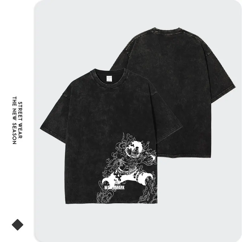 بانداي أنيمي المروحية خمر غسلها س واحد قطعة تي شيرت مانغا ريترو زورو سانجي روبن L-لوفي بروك القمم تيز رجل 100% القطن #3