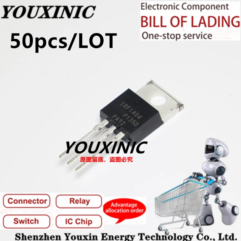 

YOUXINIC 2021 + 50 шт. 100% новый импортный оригинальный IRF1404 IRF1404PBF MOS FET 162A 40V