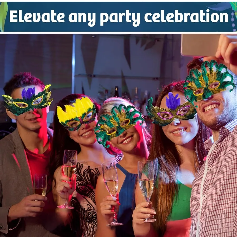 أقنعة ماردي غرا السائبة للحفلات التنكرية للكرنفال: أقنعة تنكرية متعددة الاستخدامات للنساء والرجال ومثالية لتزيين الحفلات #3