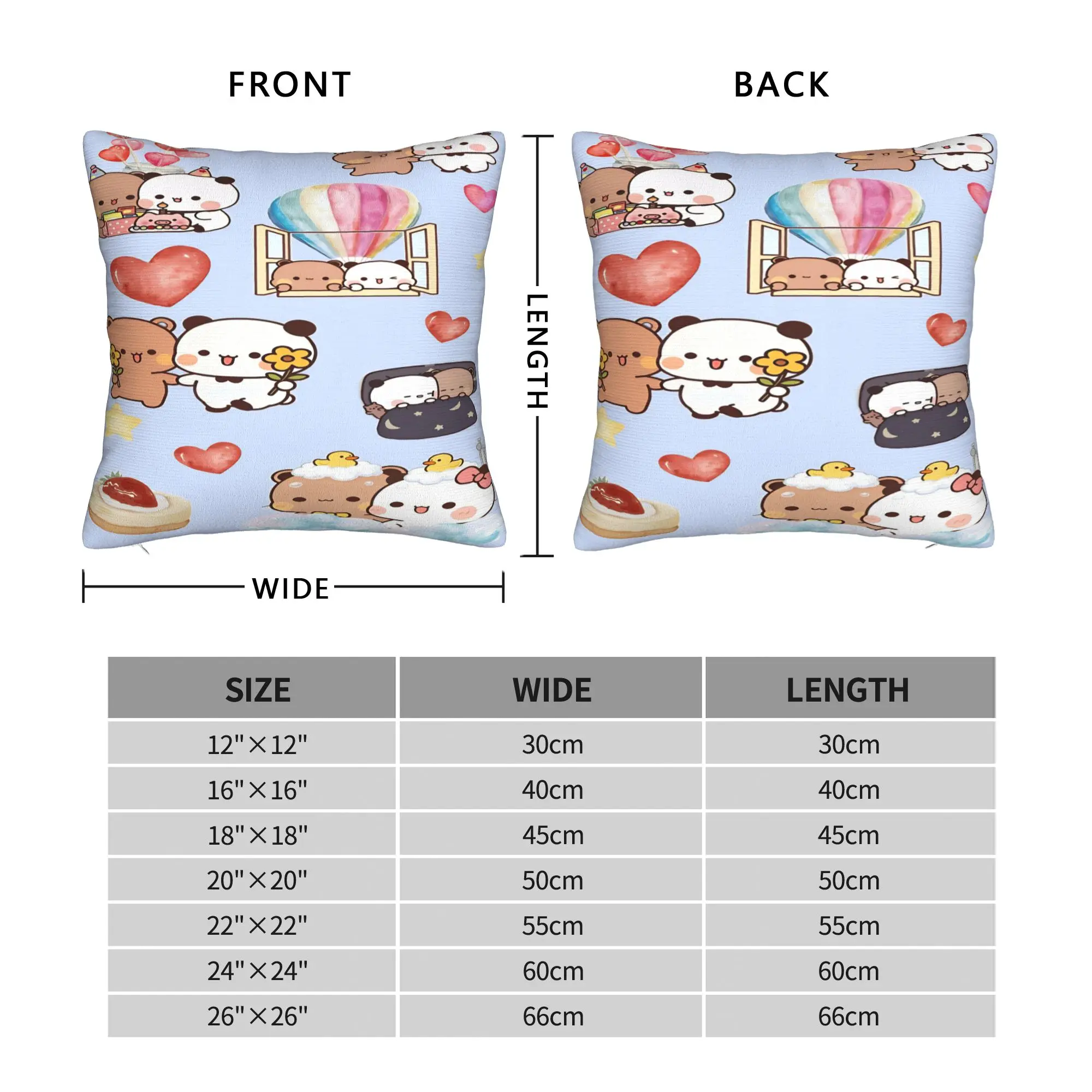 Pillow Cover Panda Bear Bubu Dudu Custom Cushion Cover  Morden Pillow Case For Chair Sofa Home Decoration Pillowcases