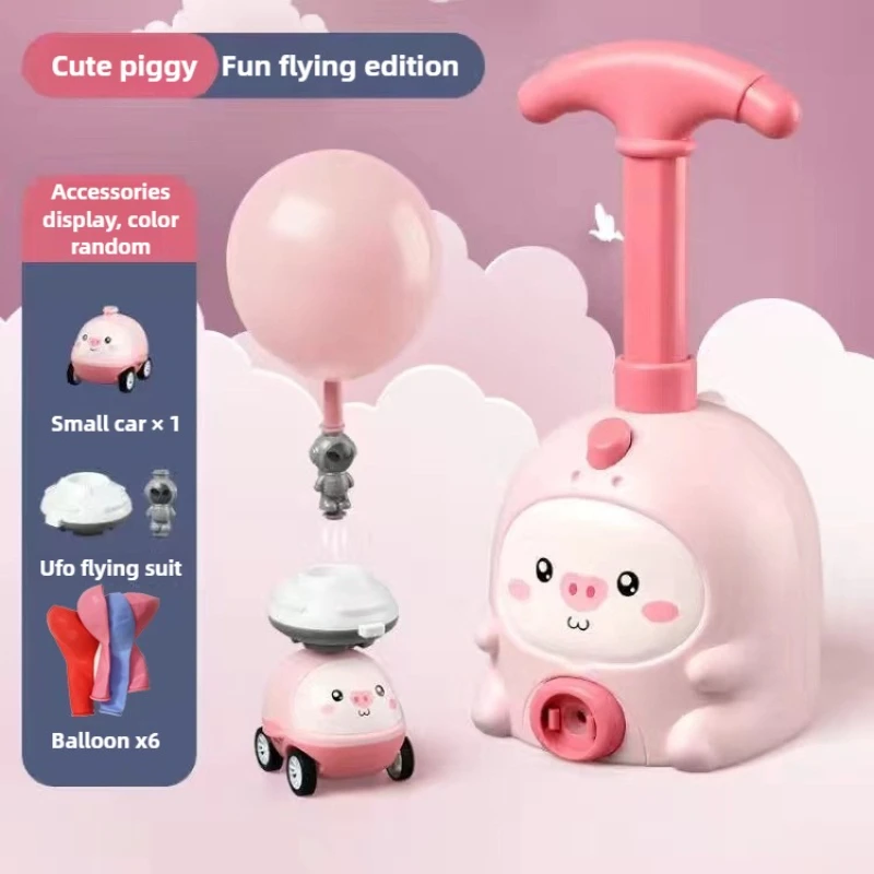 الأطفال قوة الهواء مركبة مضحك العلوم تجربة الكرتون الحيوانات الهوائية تحلق بالون سيارة أطفال ألعاب ألغاز تعليمية