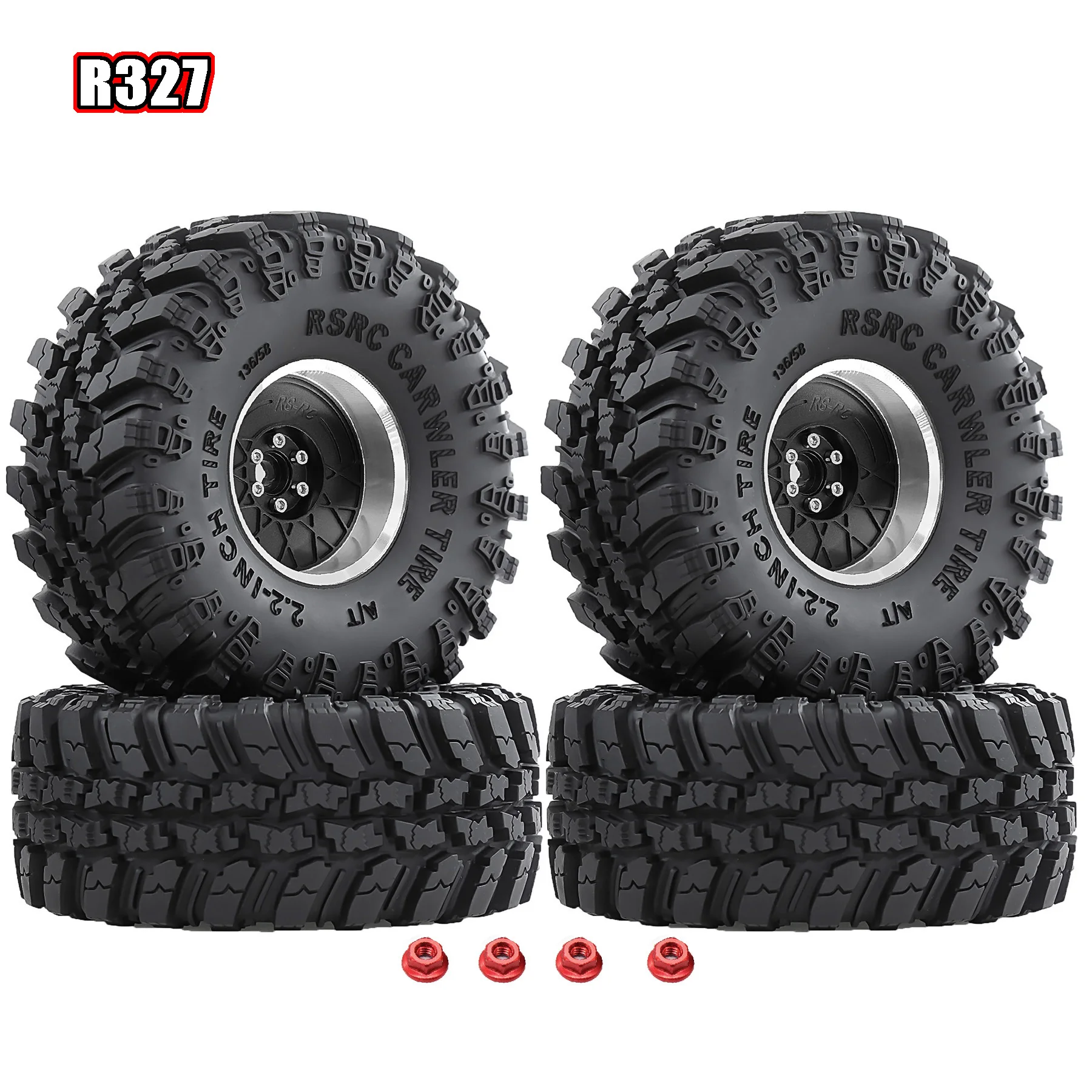 Pneumatici per imbracatura di fango 2.2 e ruote Beadlock 2.2 Cerchi esagonali da 12 mm per Axial Capra Wraith/Traxxas TRX4 / Gen8 Everest gen 7 Pro