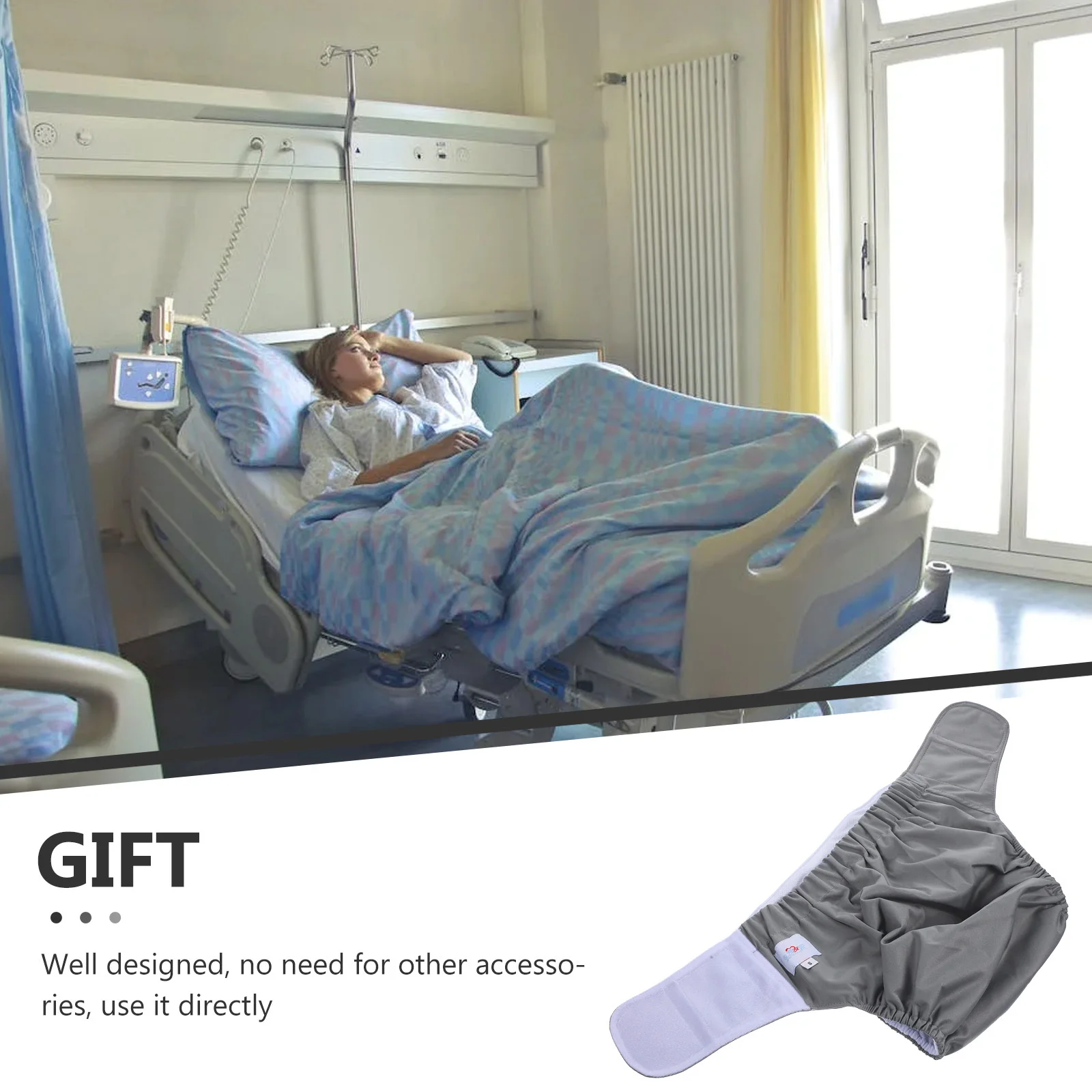 حفاضات قابلة لإعادة الاستخدام وقابلة للغسل ملابس داخلية سلس البول للبالغين مقاس S قابل للتعديل لكبار السن والمعاقين بعد العملية الجراحية مانعة للتسرب ماصة