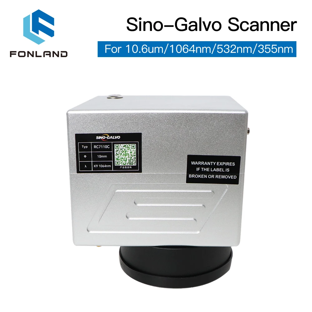 SINO-GALVO RC7110 Fiber/UV/CO2 Laser Scanning Galvo Head 1064/532/355nm/10.6um With Red Light For Laser Marking Machine