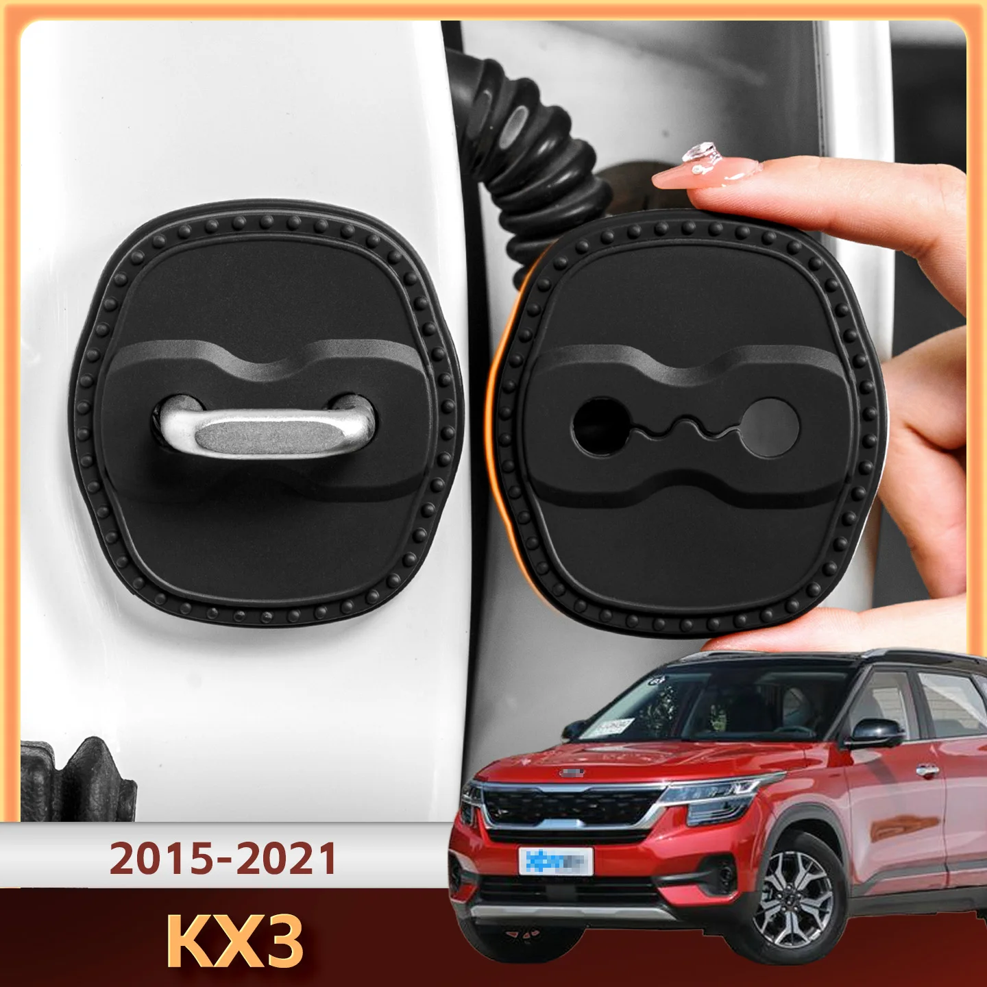 

2/4 шт. силиконовый чехол для дверного замка автомобиля, защитный декоративный чехол для KIA KX3 2015 2016 2017 2018 2019 2020 2021