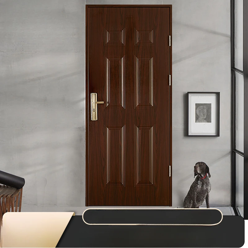 Stylish and Sturdy American Steel and Wood Indoor Security Door for Home and Room Protection