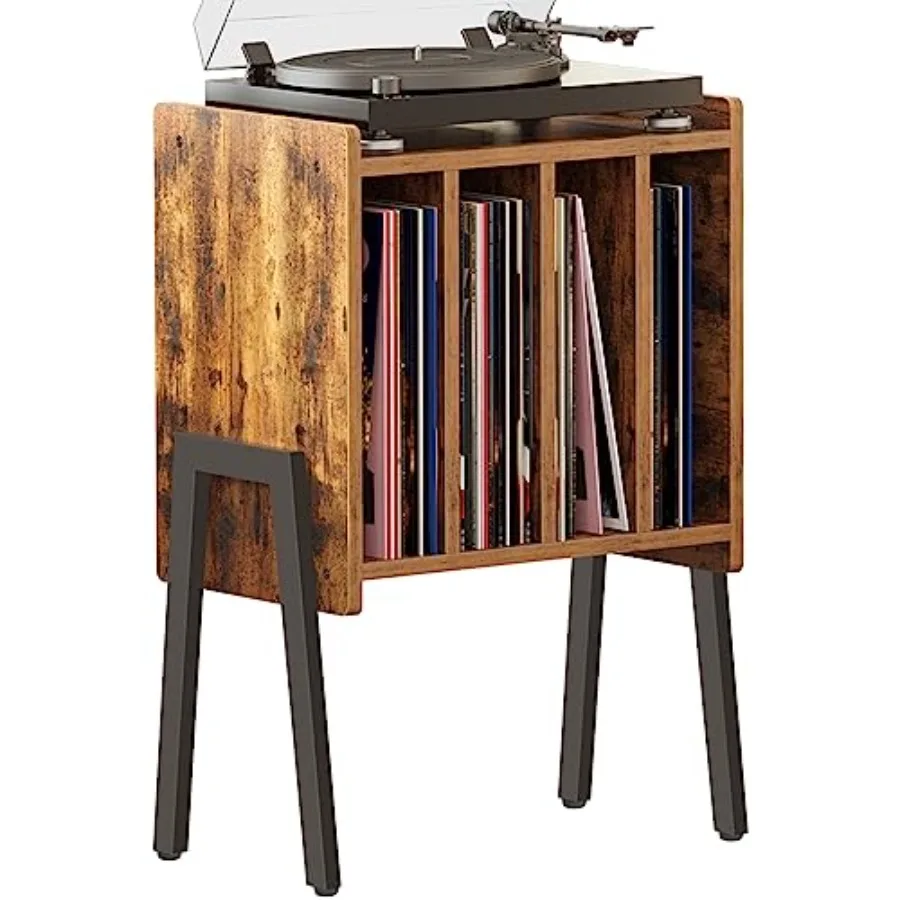 

Record Player Stand Record Storage Table End Table with Vinyl Holder Display Shelf Side Table Turntable Stand Nightstand V1TB01