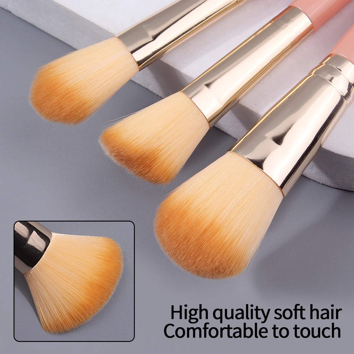 Conjunto de pincéis de maquiagem selecionados de 11 peças: pincel de blush, pincel de pó, pincel de sombra, uma ferramenta de beleza multifuncional para iniciantes