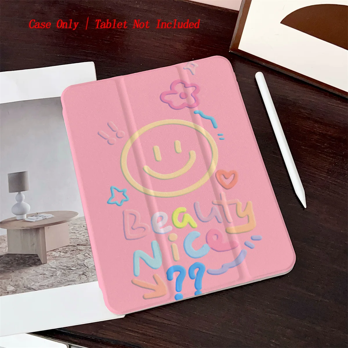 

Colorful Smile Face Printed iPad Case for Pro 12.9/11/Air 10.9/iPad 10.2/Mini 6, Shockproof Wear-Resistant Cover