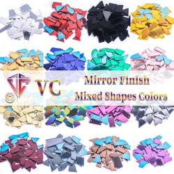 Mixed Shapes Colors Acrylic Mirror Sew On Rhinestones Inregular Stones Crystals Strass For DIY Wedding Decorations F0209