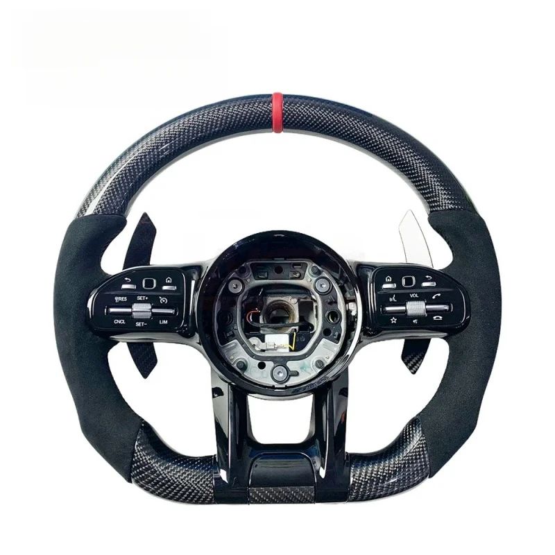 Car Carbon Fiber  Steering Wheel for   W204 W205 W167 W213 W222 W207 W212 Red Center Mark