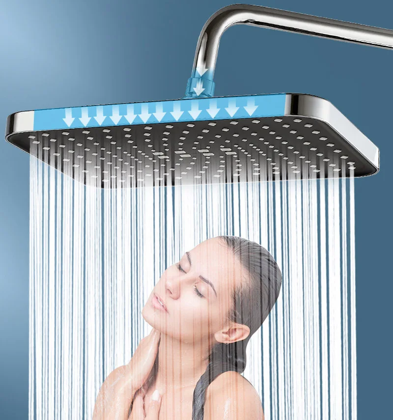 Top spray showerhead 30cm Large Size High Pressure Overhead Rain Large Flow Booster Rain Shower Head 360° Rotation Water Saving