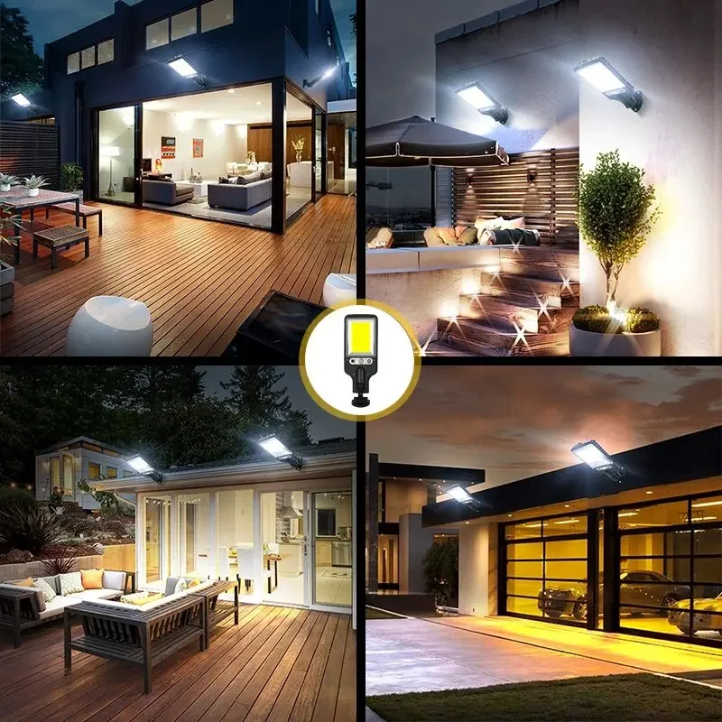 Imagem -06 - Luzes Solares ao ar Livre com Modos de Iluminação Sensor de Movimento Impermeável Iluminação de Segurança Lâmpada Led Wall Street para Jardim 14 Pcs