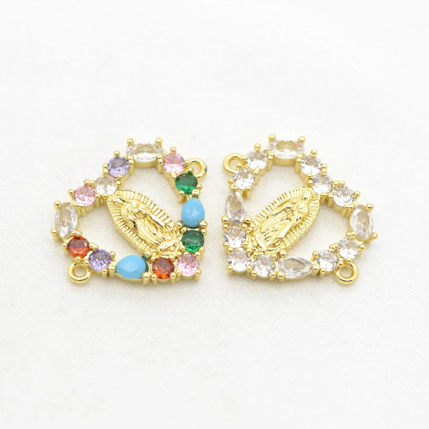 Virgin Mary Heart Connector for Jewelry Making Supplies Flowers Turkish Eyes Elephant Clasps Fastener DIY Hooks Top Quality