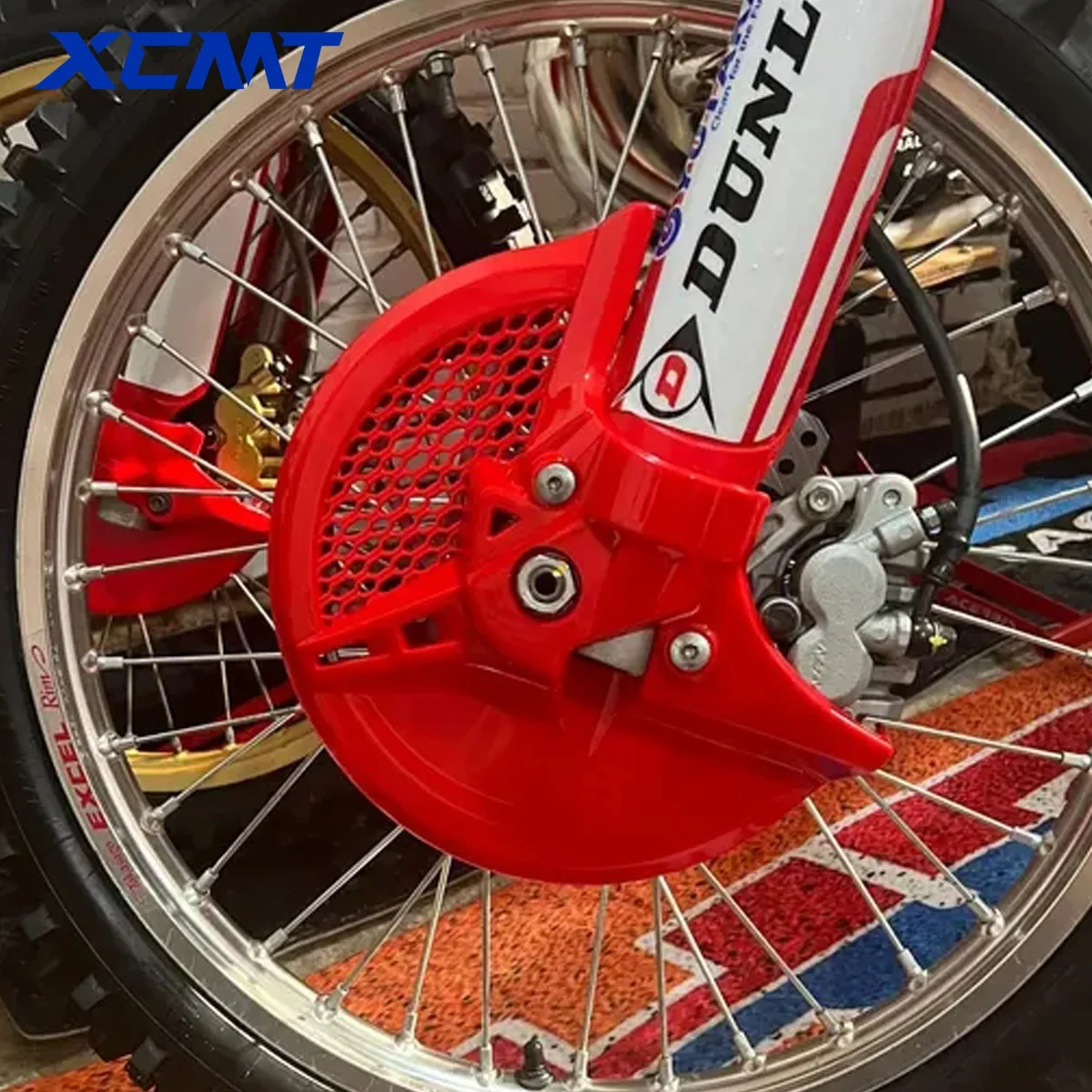 Vordere Bremsscheibenschutzabdeckung für Honda CRF250R CRF450R CRF250RX CRF450RX Motorrad-Gabelschutzteile aus Aluminium und Kunststoff