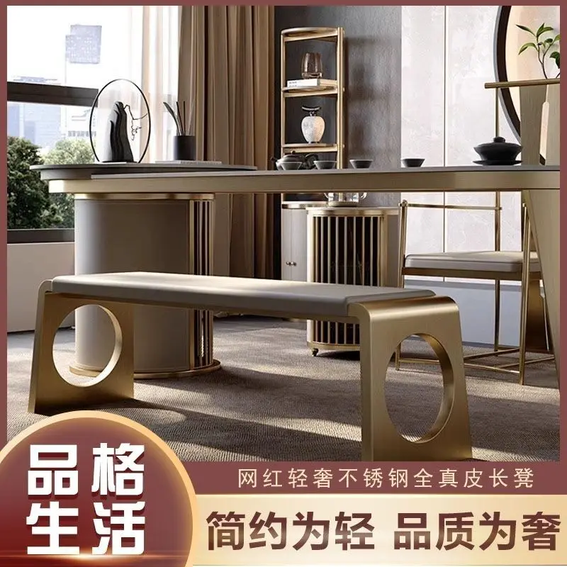 

Light Luxury Tea Chair, High-grade Stainless Steel Stool, Villa Living Room, Study Tea Room, Home Guest Chair Simple