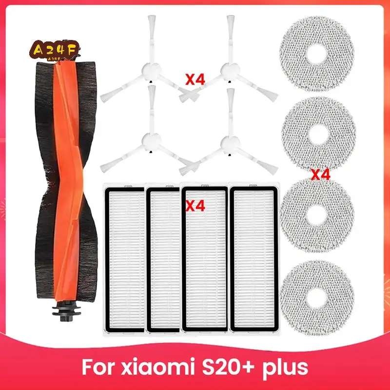 

A24F-запасные части для пылесоса для Xiaomi S20 + Plus, аксессуары, основная боковая щетка, фильтр Hepa, подушечки для швабры, комплекты аксессуаров