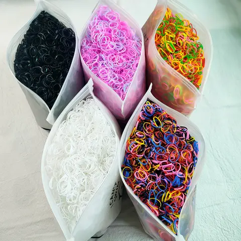 500pcs 소녀 다채로운 일회용 고무 밴드 탄성 헤어 밴드 머리띠 어린이 포니 테일 홀더 밴드 키즈 헤어 액세서리