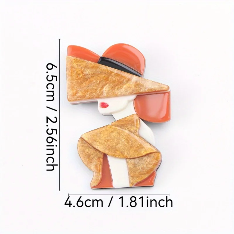 Acrylic Fashion Hat Women\'s Pin Brooch Elegant Luxury Simple Accessory Gift