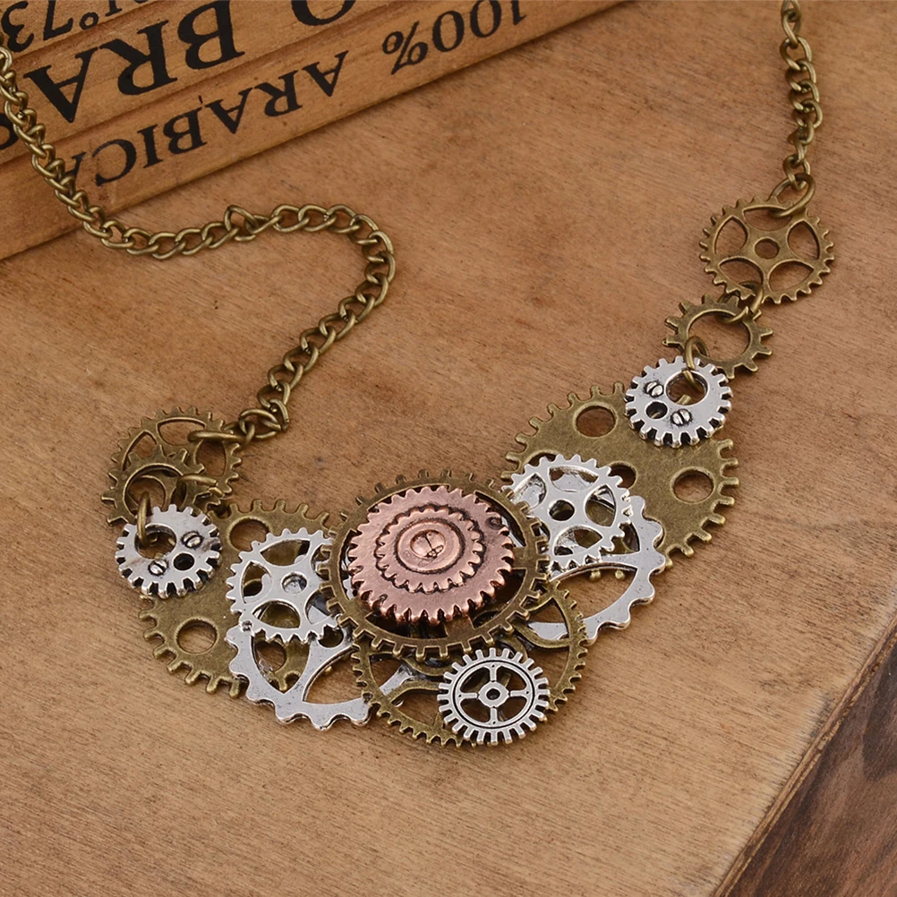 

Steampunk Gear Vintage Necklace Retro Pendant for Party Cosplay Gothic Punk Necklace for Men Women Accessories