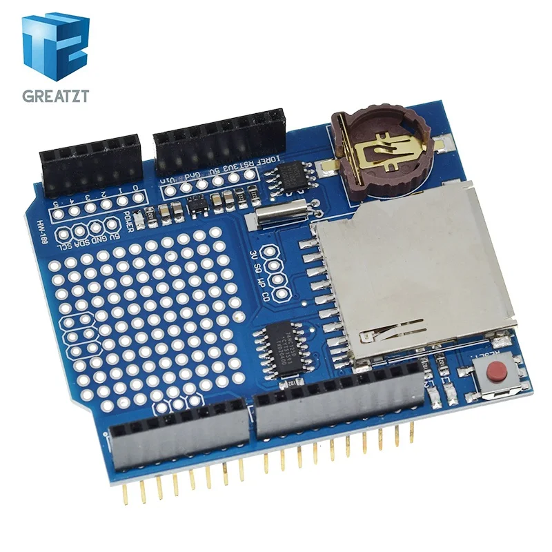 GREATZT Datenlogger-Modul Logging Recorder Shield V1.0 für Arduino UNO SD-Karte