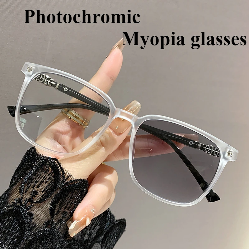 نظارات قصر النظر بإطار معدني متصل -50 -75 -125 -175 عدسات نظارات فوتوكروميك نظارات الأعمال #1