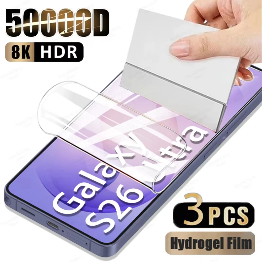 3PCS Hydrogel Film For Samsung S26 Ultra Plus Screen Protector For Samsung Galaxy S20 S21 S22 S23 S24 S25 Ultra Plus FE Edge