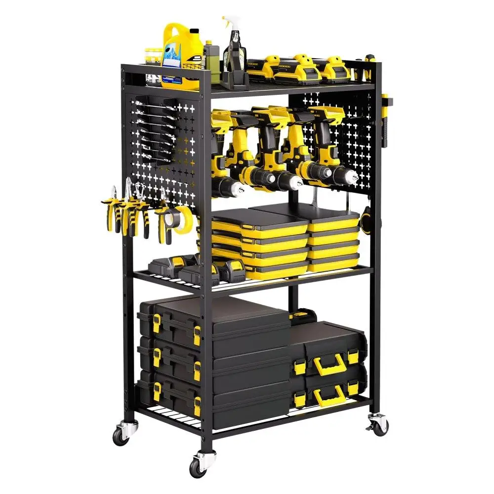 

4 Tier Rolling Tool Organizer Cart 150 lbs Heavy Duty Garage for workshop Storage Utility