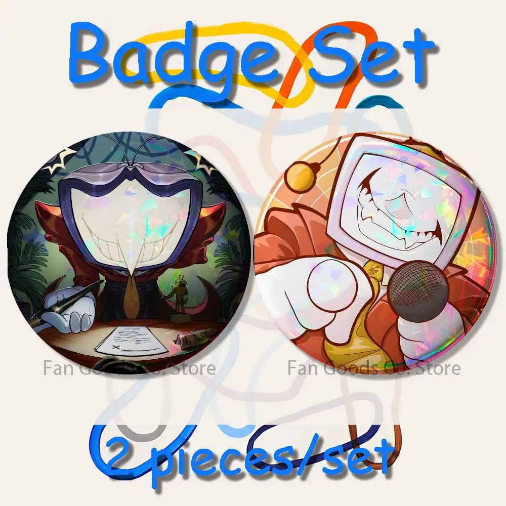 D-Deltarune Tenna Broschen für Rucksack-Accessoires, 25, 32, 44, 58, 75 mm, runde Emaille-Pins, 2-teiliges Set, Cartoon-Anime-Abzeichen – Detail 6