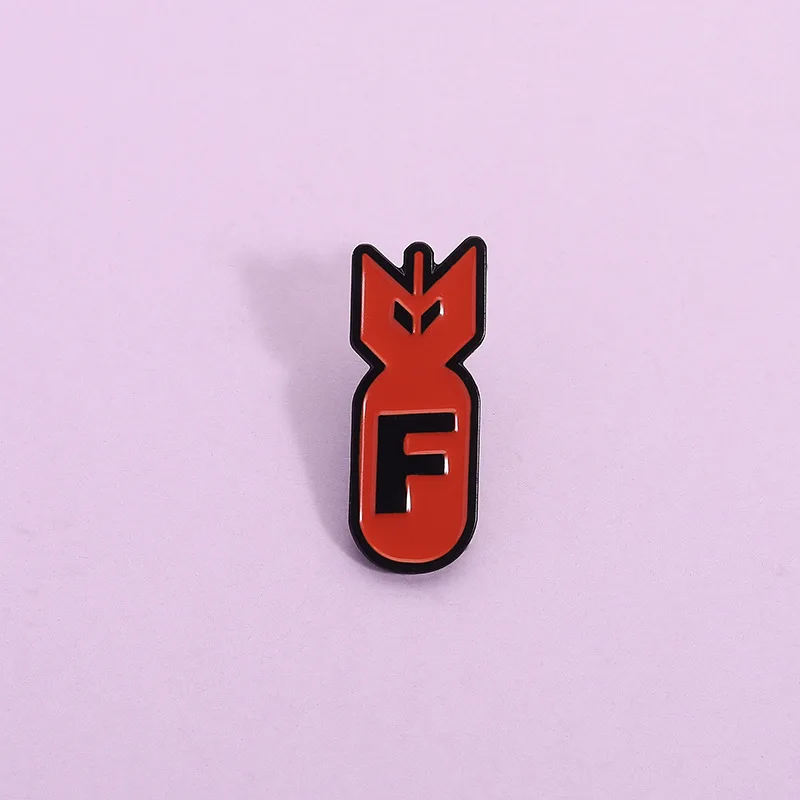 Personalized and minimalist missile shaped metal Enamel Pin Cartoon English letter Brooches Lapel Badges Jewelry Gifts