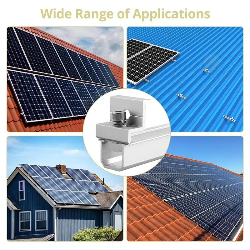 AT29-Solar Mounting Rail Kit 6-Piece Includes Mid-Clamps And Wrench-PV Mounting Set For Roof-Mounted 30-35Mm Solar Panels
