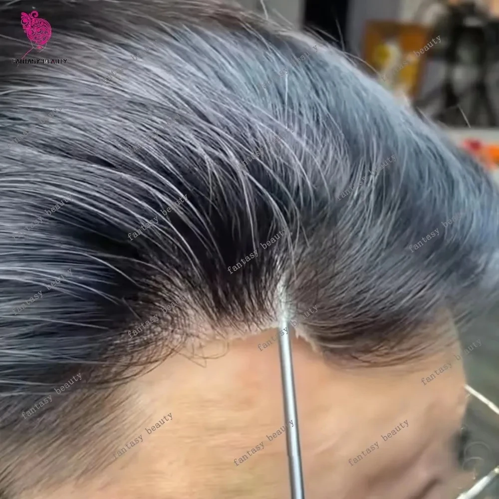 

Супернатуральный парик-накладка для мужчин с имитацией линии роста волос, коричневый, плотность 130%, тонкая основа 0.1 мм, незаметный, оттенки 1b80, 1b50, черный, серый, из натуральных человеческих волос